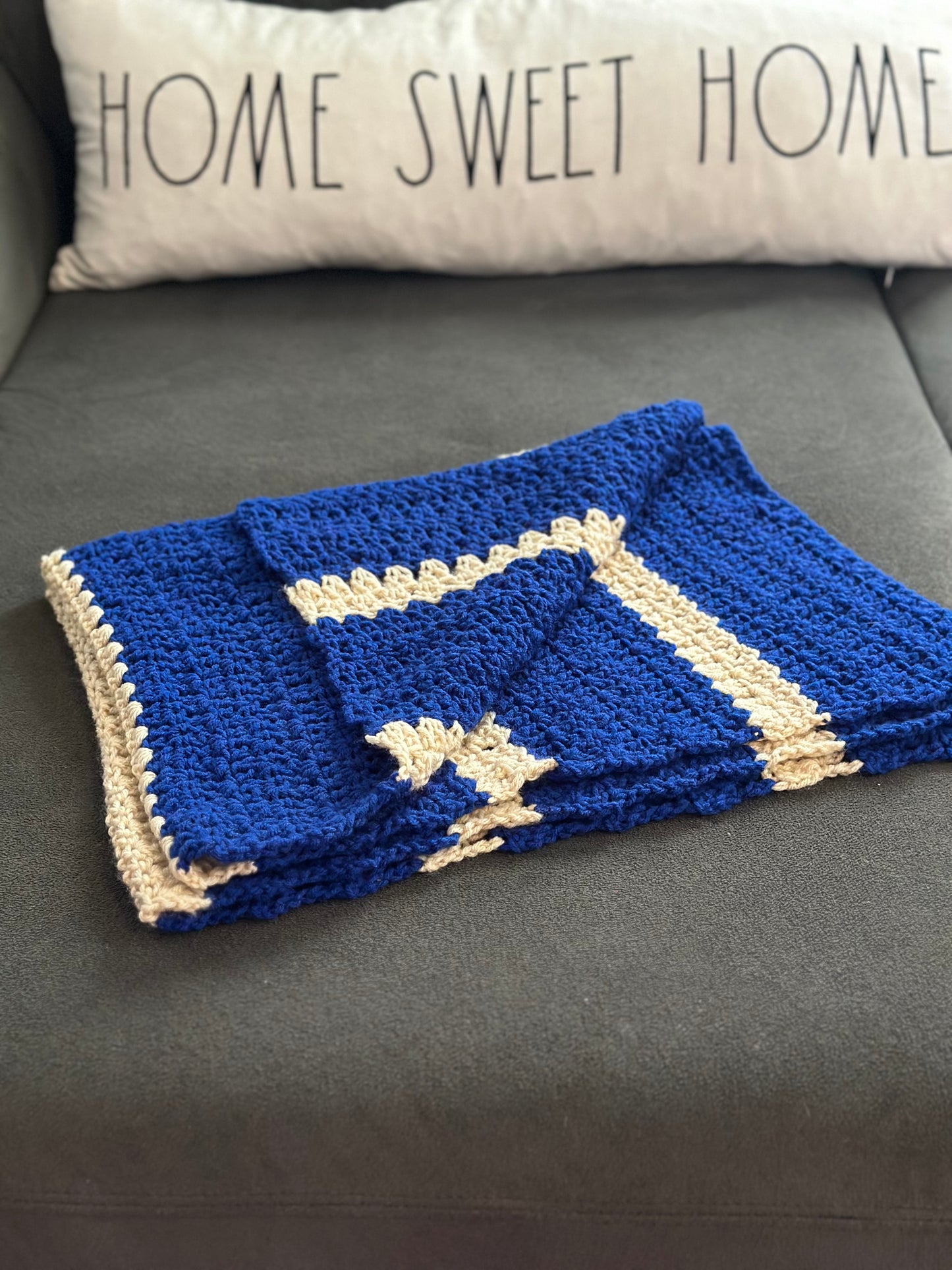 Blue and Yellow Baby Blanket